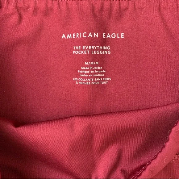 AE Burgundy High Waisted Pocket Leggings - Picture 4 of 4